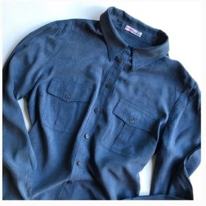 Michael Kors Silk Blouse Denim-look